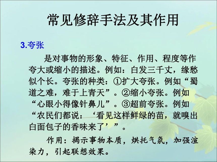 广东省深圳市2017年中考语文总复习 第六章 修辞手法课件