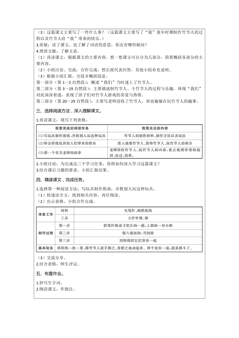 关于竹节人的资料图片