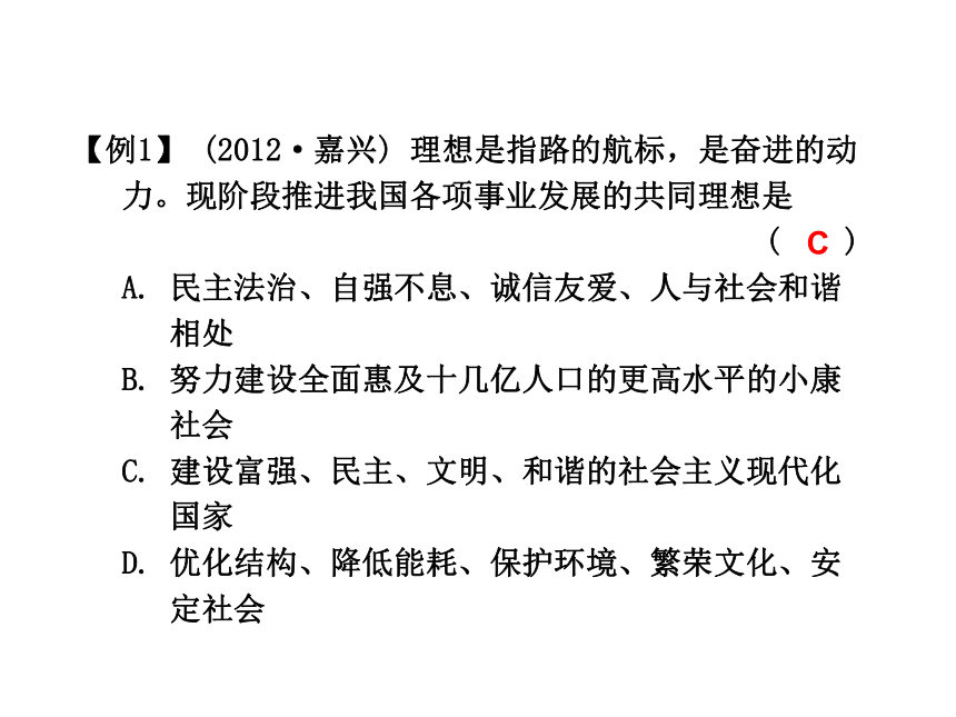 2013年中考社会思品一轮复习精品课件系列——第53课  我们的理想和责任(一)（考点39）