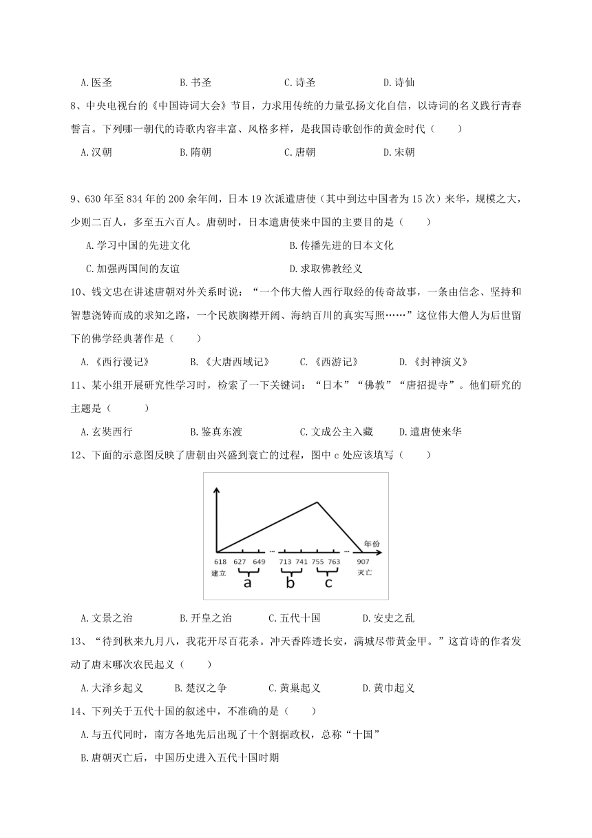 广东省汕头市龙湖实验中学2017-2018学年七年级下学期期中考试历史试题（含答案）