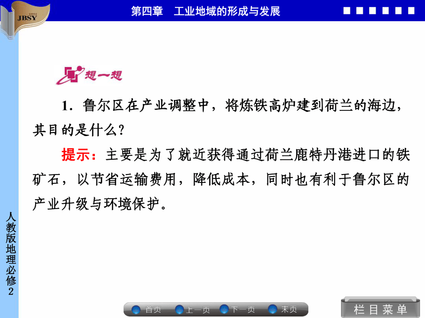 优化指导高中地理必修二第四章第三节 传统工业区与新工业区同步备课课件