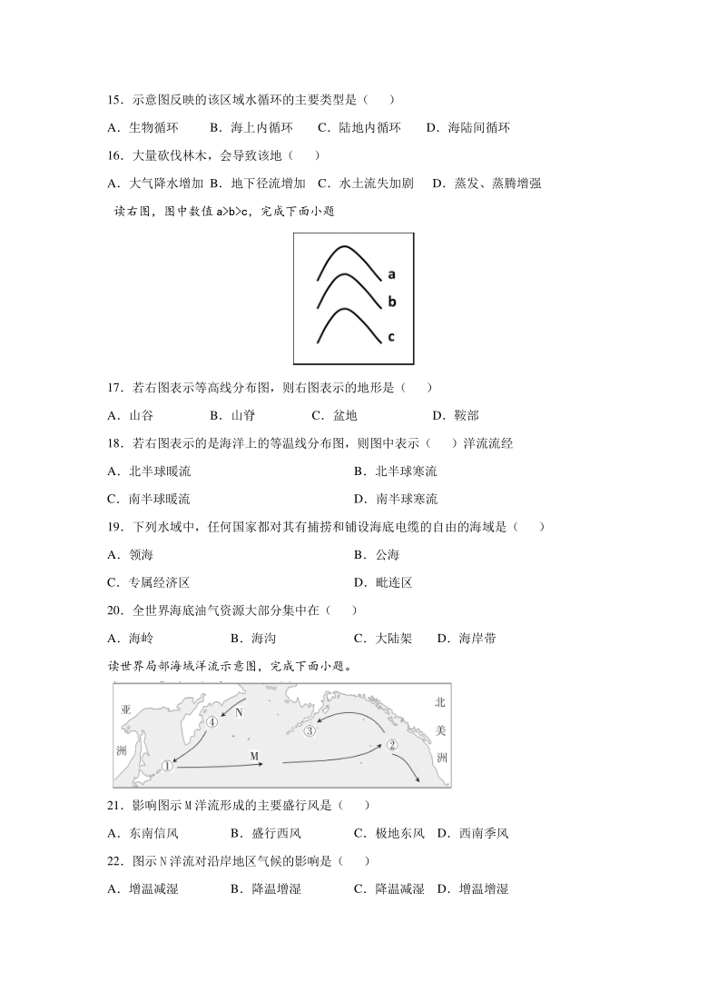 西藏林芝市第二高级中学2020-2021学年高一第一学期第二学段（期末）考试地理试卷 Word版含答案