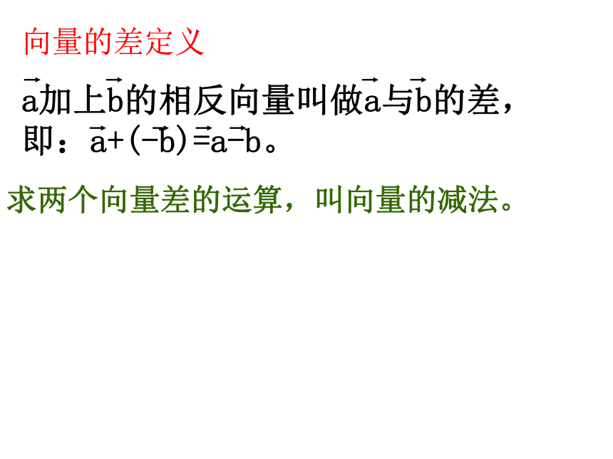 平面向量的减法