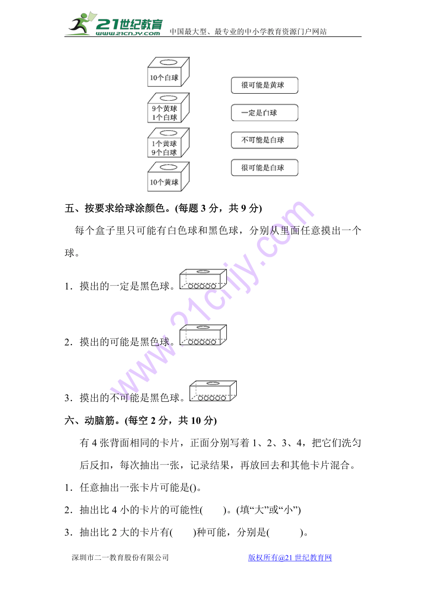 数学五年级上人教版第四单元 可能性 过关检测卷（含答案）