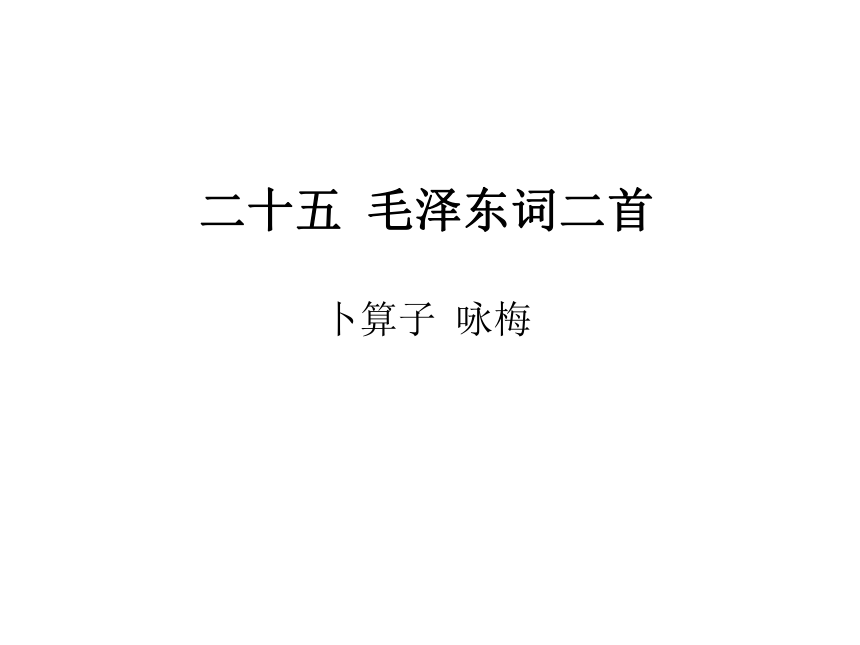 25.2 卜算子 咏梅 课件