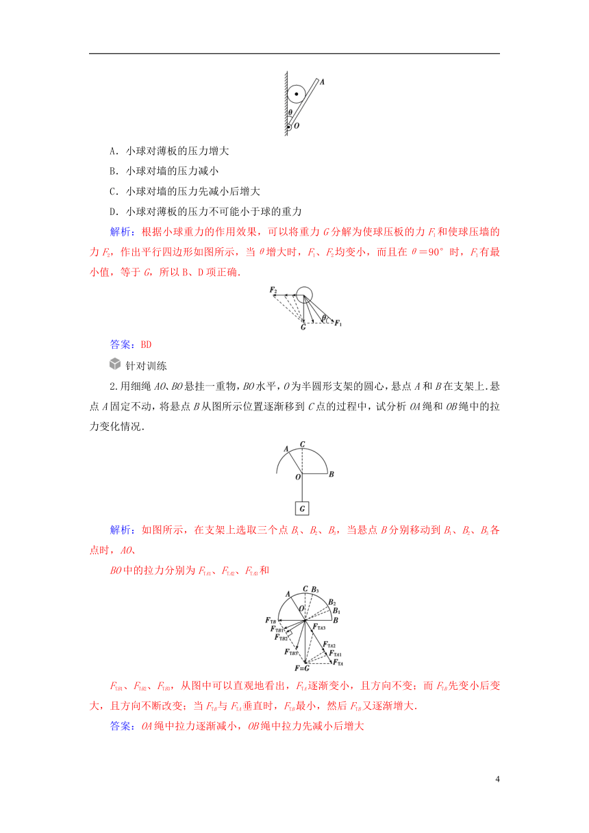 2018_2019学年高中物理第三章相互作用章末复习课学案新人教版必修1