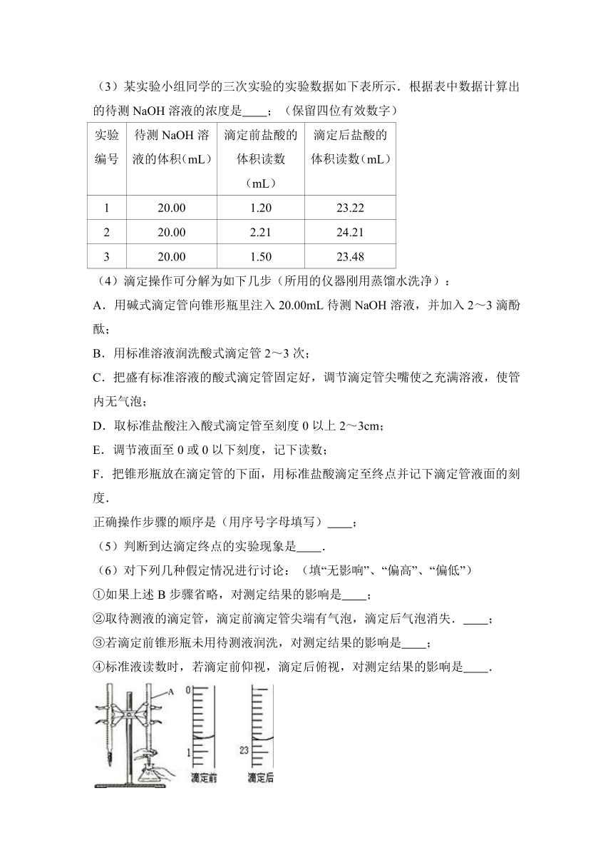 吉林省松原市扶余一中2016-2017学年高二（上）第一次月考化学试卷（解析版）