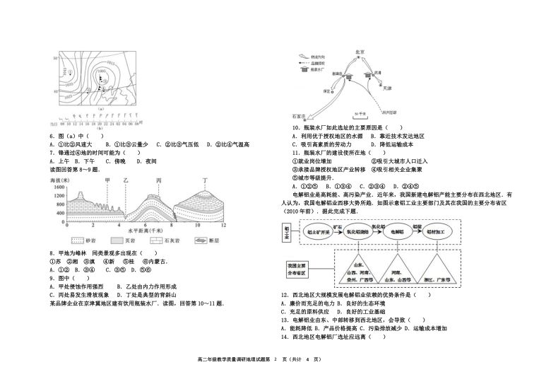 内蒙古北京八中乌兰察布分校2019-2020学年高二下学期期末考试地理试题 Word版含答案