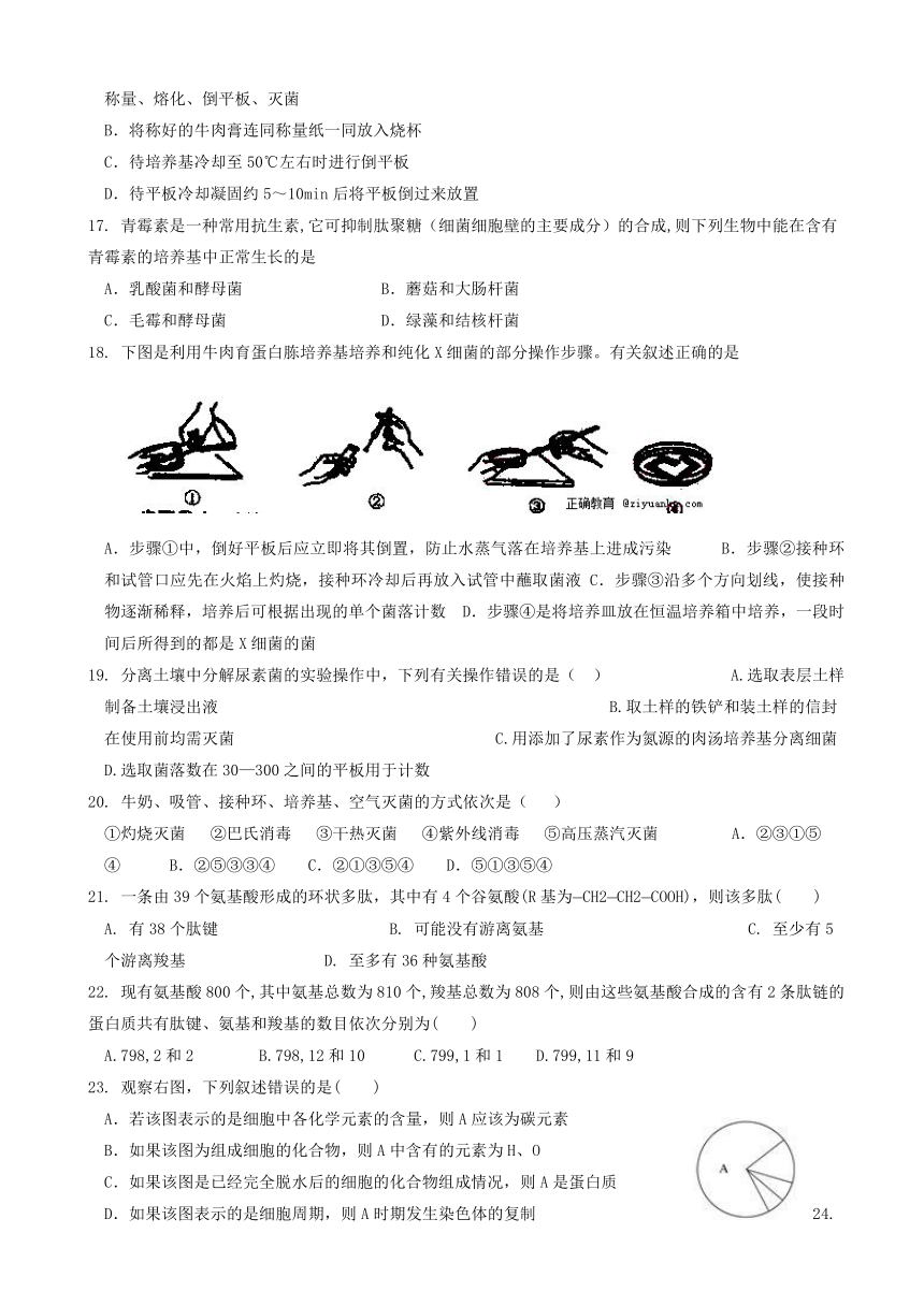 吉林省吉林市第二中学2016-2017学年高二下学期期中考试生物试题