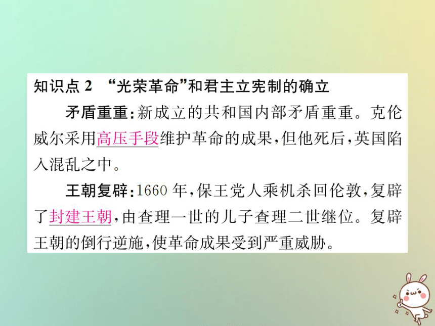 2018秋中华书局版九年级历史上册第15课英国资产阶级革命课件20张PP