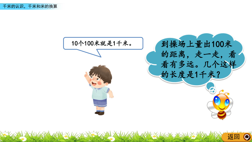 人教新课标三年级上册数学 3.4 千米的认识，千米和米的换算  课件(共15张PPT)