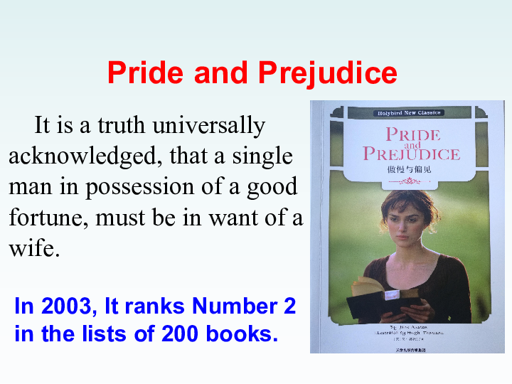 外研版选修10 Module 1 Pride and Prejudice Reading and vocabulary 课件（22张PPT）