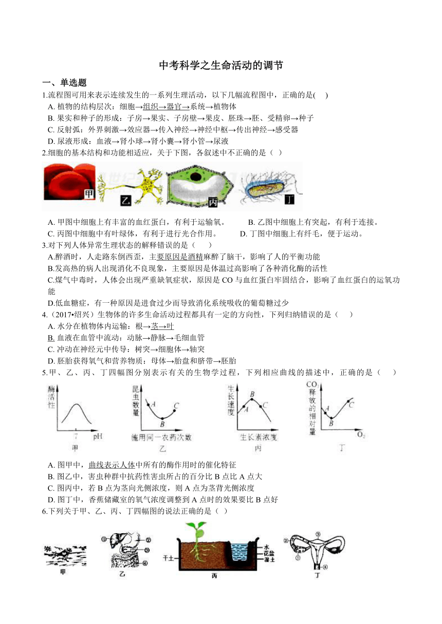 中考科学之生命活动的调节