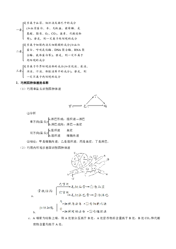 2019届二轮复习 专题08 人体的内环境与稳态 教案（适用全国）