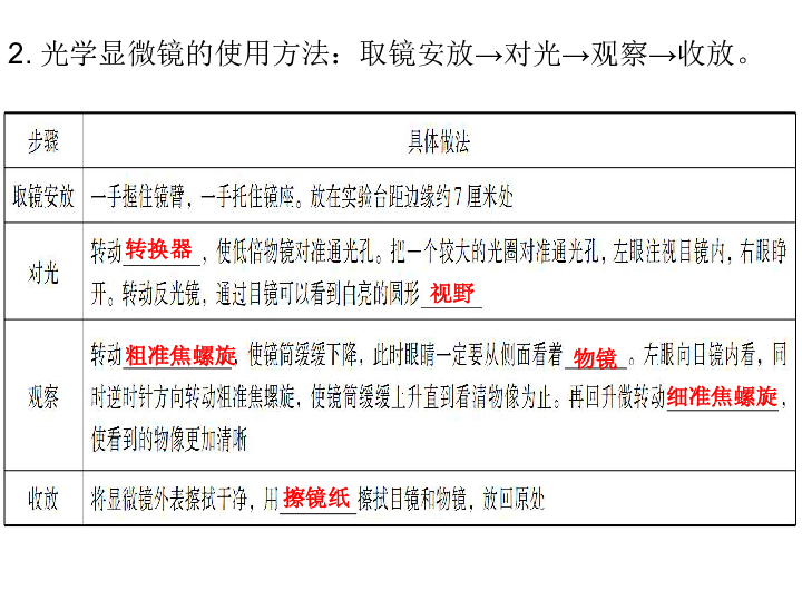 专题复习2   生物体的结构层次(共62张PPT)