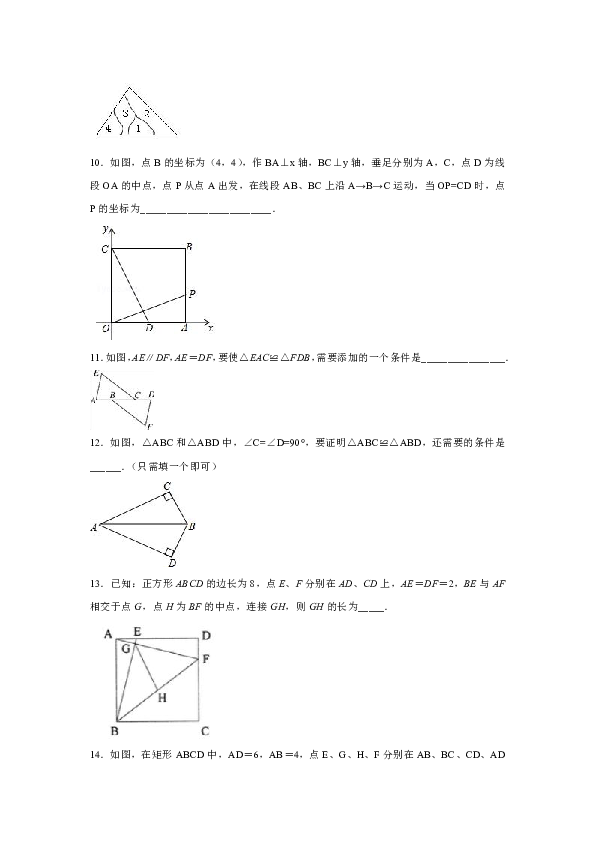 北师大版七年级数学下册同步精练专题 4.3探索三角形全等的条件同步训练(含解析)
