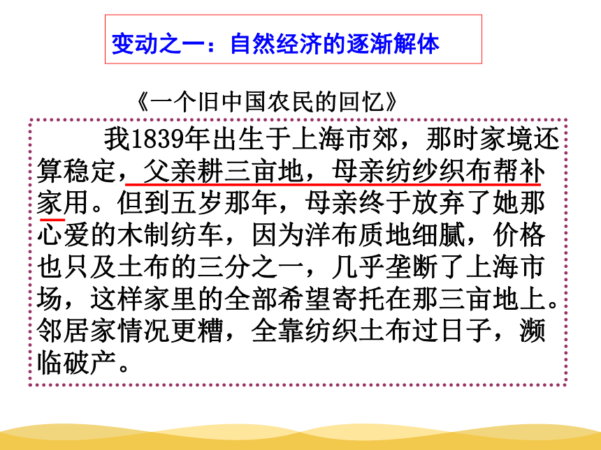 吉林省梅河口五中历史人教版必修2 第三单元第9课近代中国经济结构的变动 课件