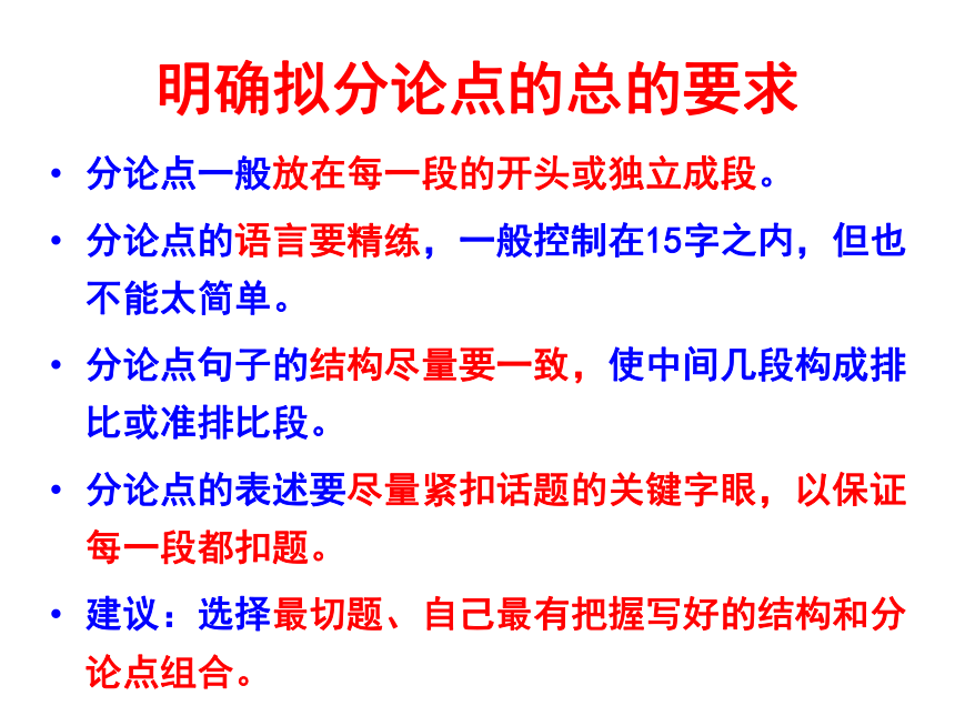 议论文写作指导巧设分论点等课件