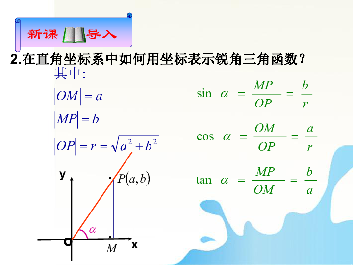 2019年新人教A版必修四1.2.1任意角的三角函数 课件（共23张ppt）