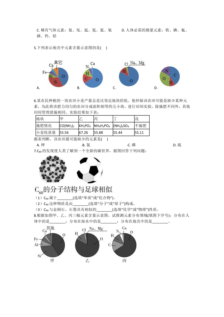 2.4  组成物质的元素  讲义（学案 含答案）