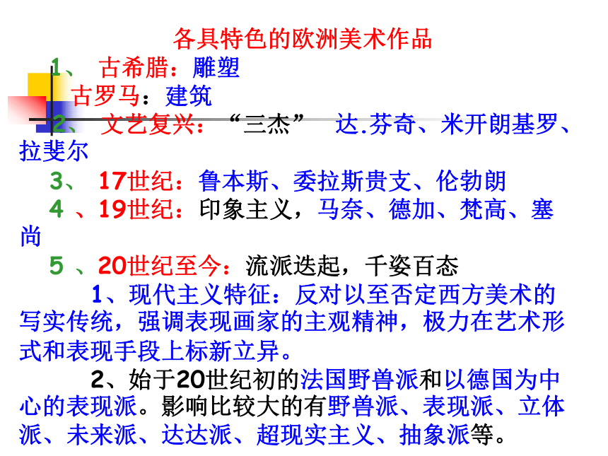 美术九年级下人教版1.2各具特色的欧美美术作品课件（45张）