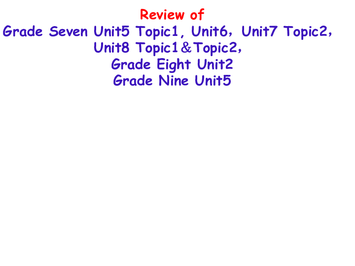 Review of Unit 5 Grade 9 课件 29张PPT 无音视频