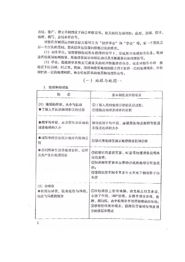广东省2019年初中九年级地理科目学业水平考试考试大纲（图片版）