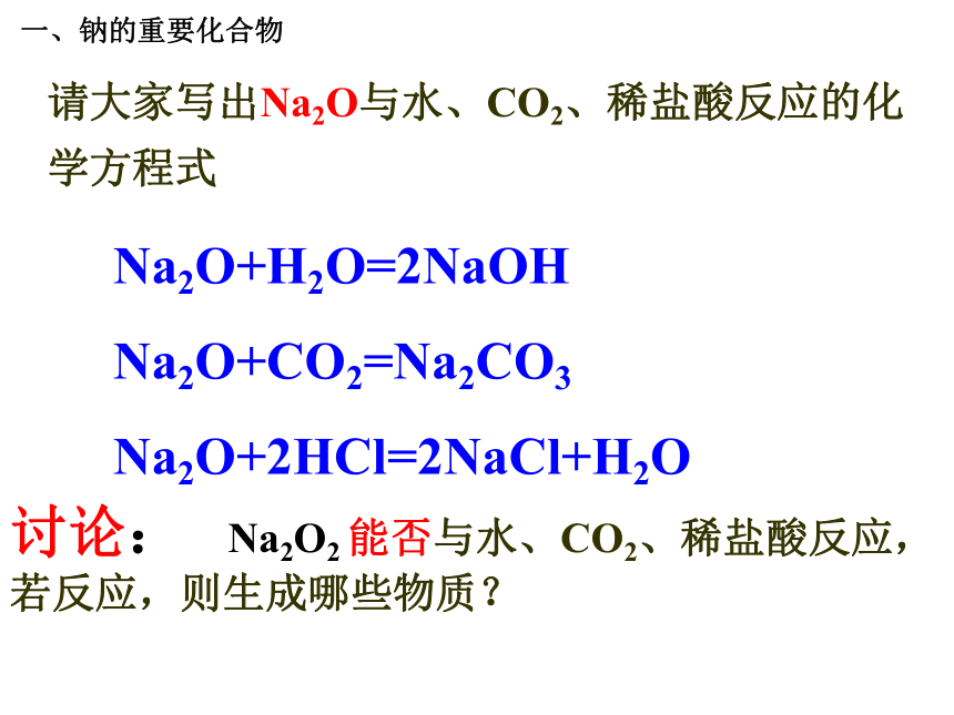 人教版高中化学必修一课件3.2《几种重要的金属化合物》课件    （共69张PPT）