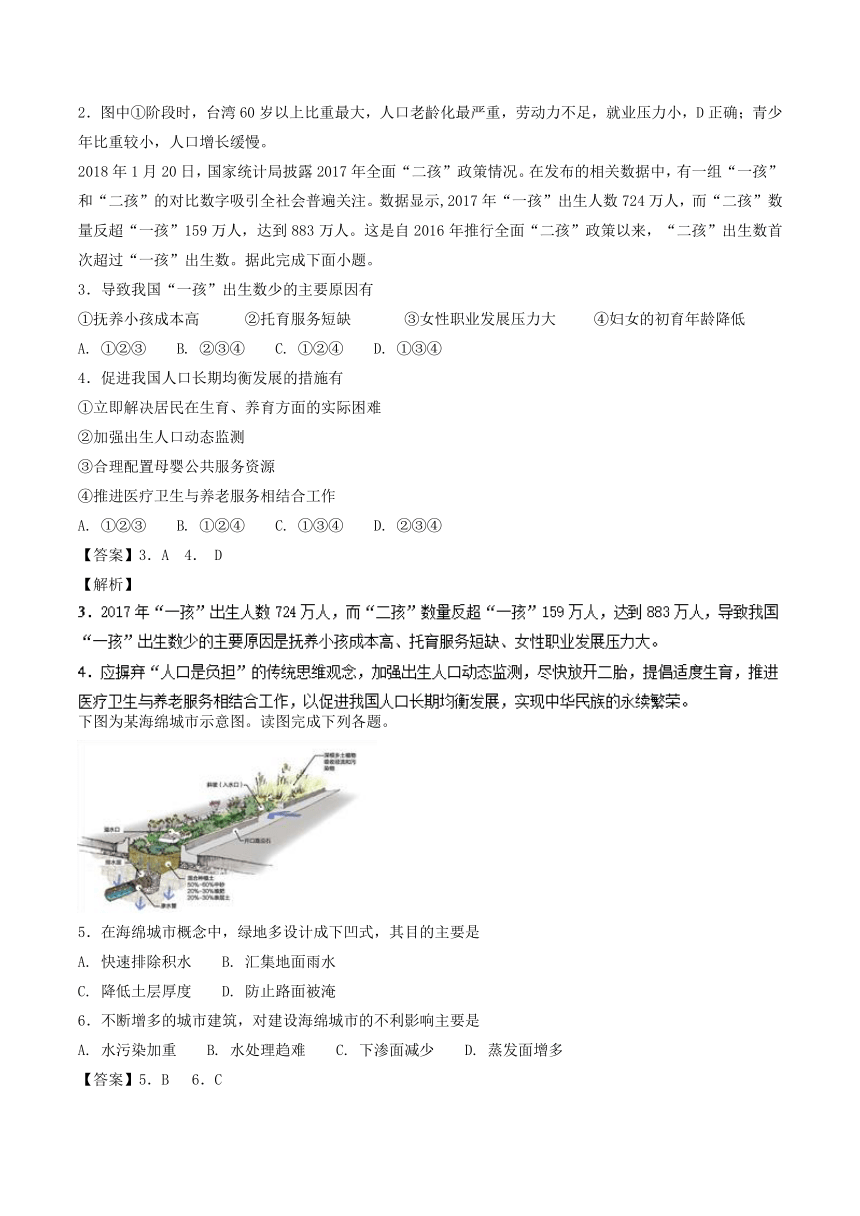 2017-2018学年下学期期末复习备考之精准复习模拟题高一地理必修2（B卷）（中图版）