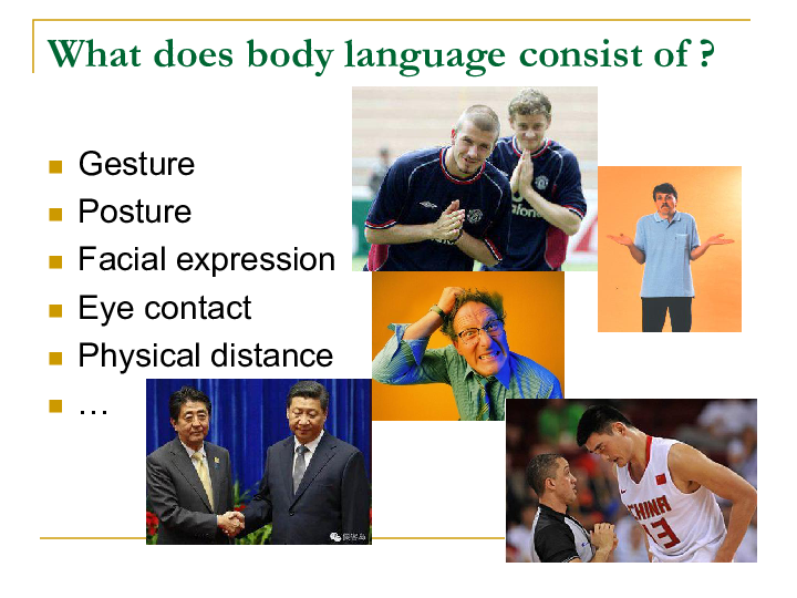 人教版英语必修四Unit 4 Body language reading课件（共20张PPT）