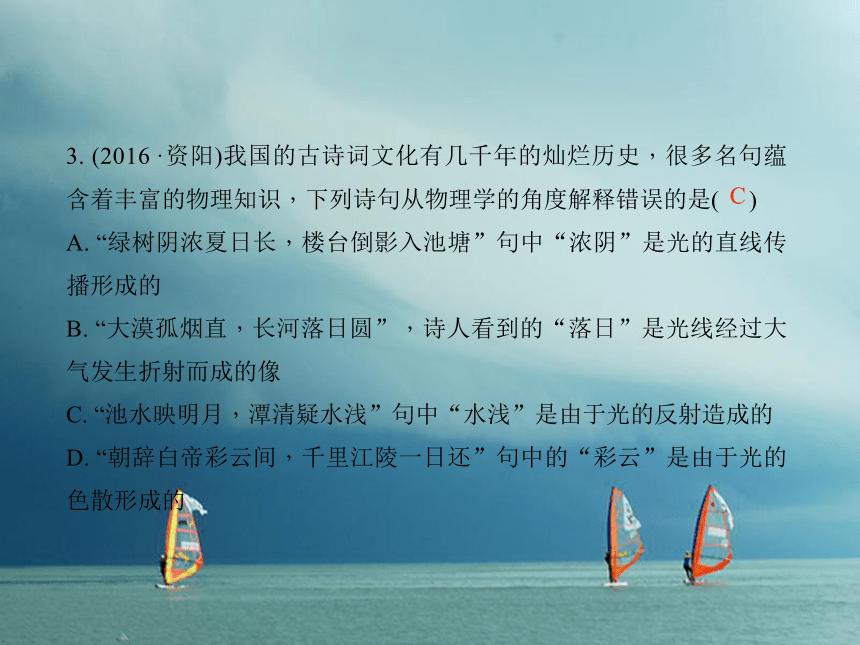 四川省2018年中考物理复习第2讲光现象课件