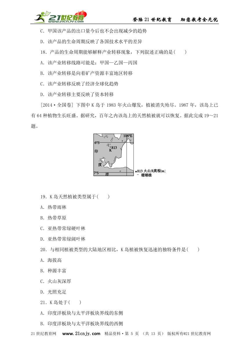 人教新课标必修3地理  综合测试（含解析）