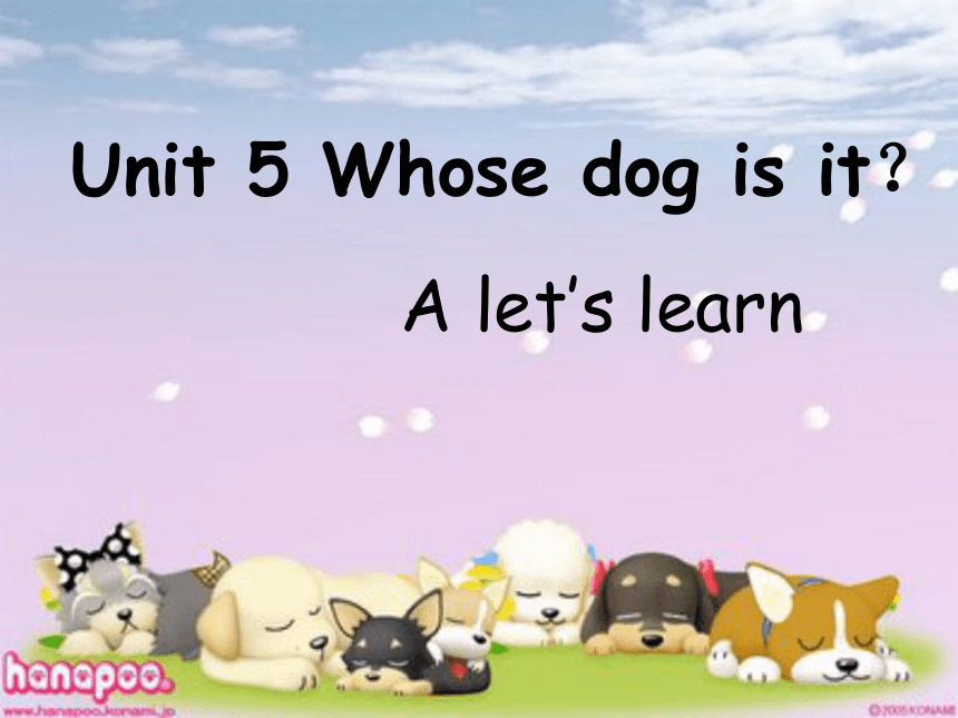 Unit 5 Whose dog is it? PA Let's learn课件