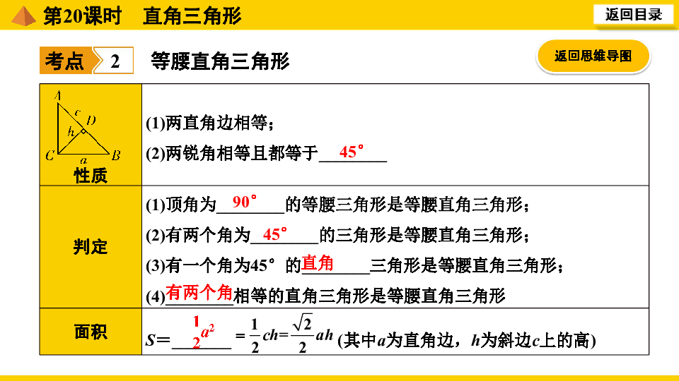 2020年中考数学一轮复习：第20课时  直角三角形课件（16张）