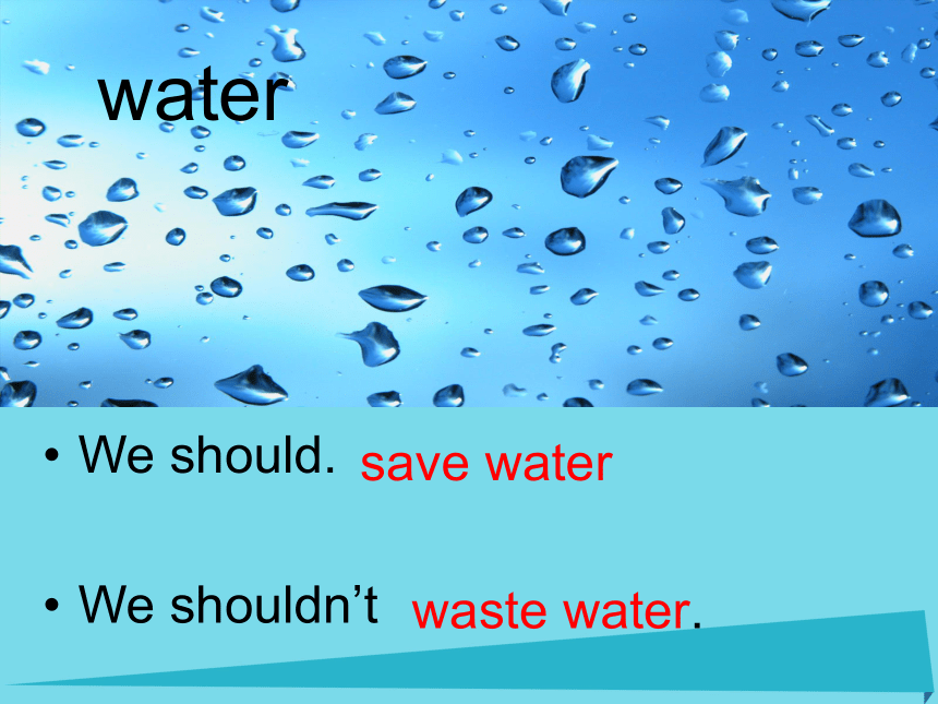 Unit 8 We shouldn't waste water 课件