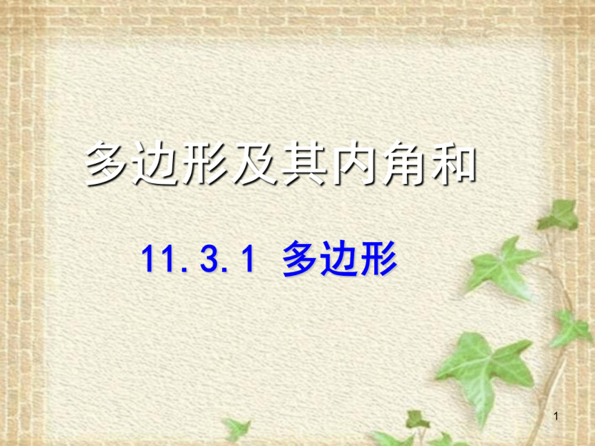 2017-2018学年人教版八年级数学上册课件11.3. 多边形及其内角和24张PPT