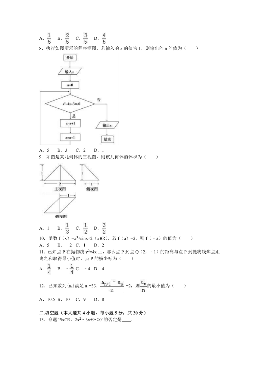 海南省海口一中2017届高三（上）9月月考数学试卷（理科）（a卷）（解析版）