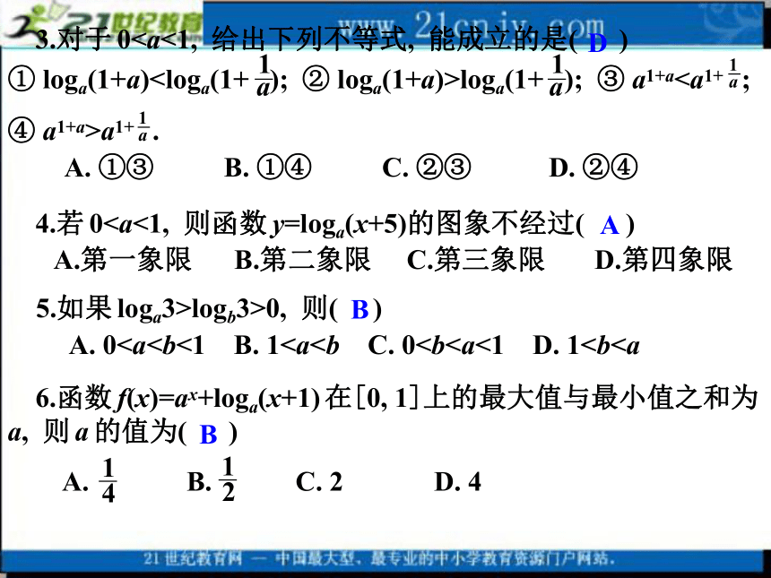 2010高考数学专题复习课件：12对数与对数函数