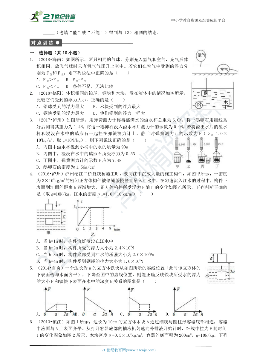 第3节 阿基米德原理 同步学案