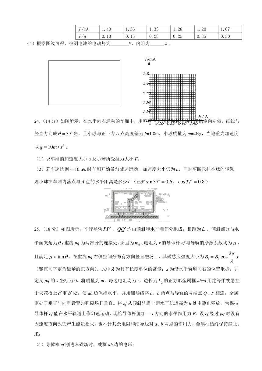 广西陆川县中学2018届高三下学期第二次质量检测物理试题 Word版含答案