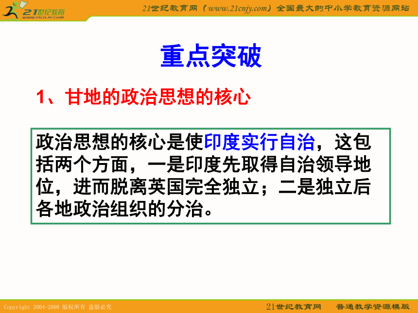 2010历史高考专题复习精品系列课件106《圣雄甘地》