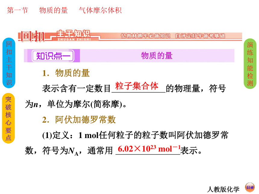 【创新方案】2014届高考化学总复习 精品课件（回扣主干知识+突破核心要点+提升学科素养）：物质的量 气体摩尔体积（48张PPT）