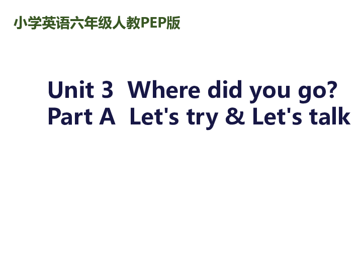 Unit 3 Where did you go? PA  Let’s talk 课件 21张PPT 无音视频