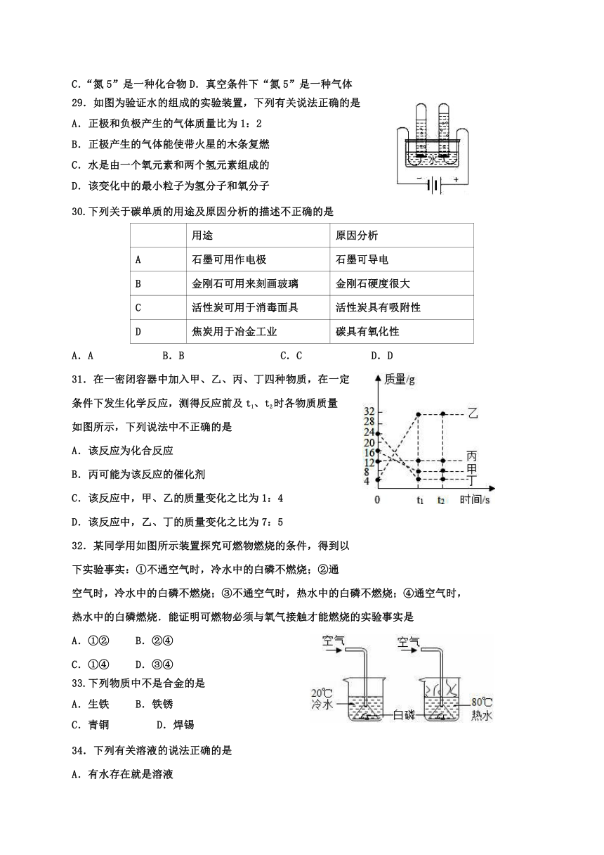 湖南娄底16-17年初中毕业学业考试第一次模拟试卷--化学