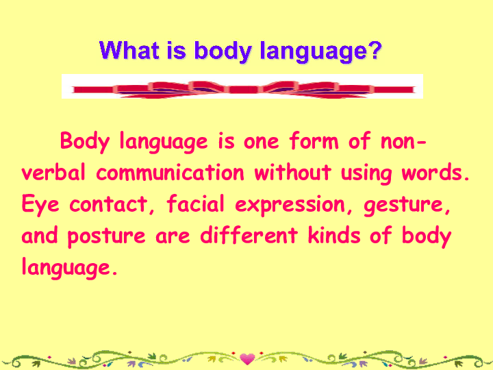 Module 3 Body Language and Non-Verbal Communication Listening and vocabulary 课件（18张PPT）