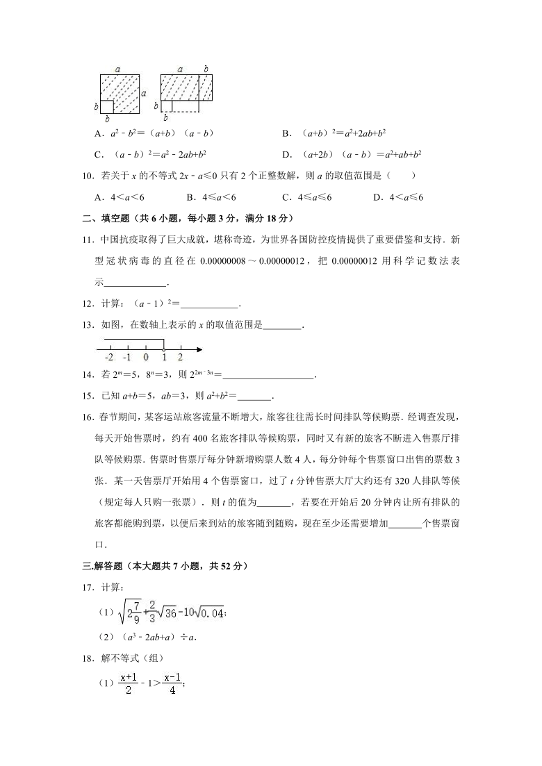 2020-2021学年安徽省合肥五十中西校区七年级（下）期中数学试卷（Word版 含解析）