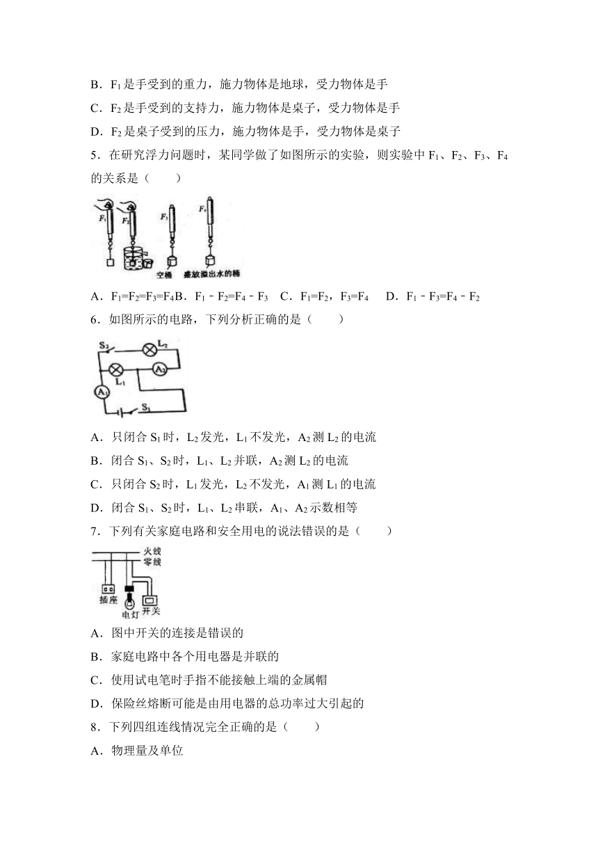 2017年天津市和平区中考物理模拟试卷（解析版）