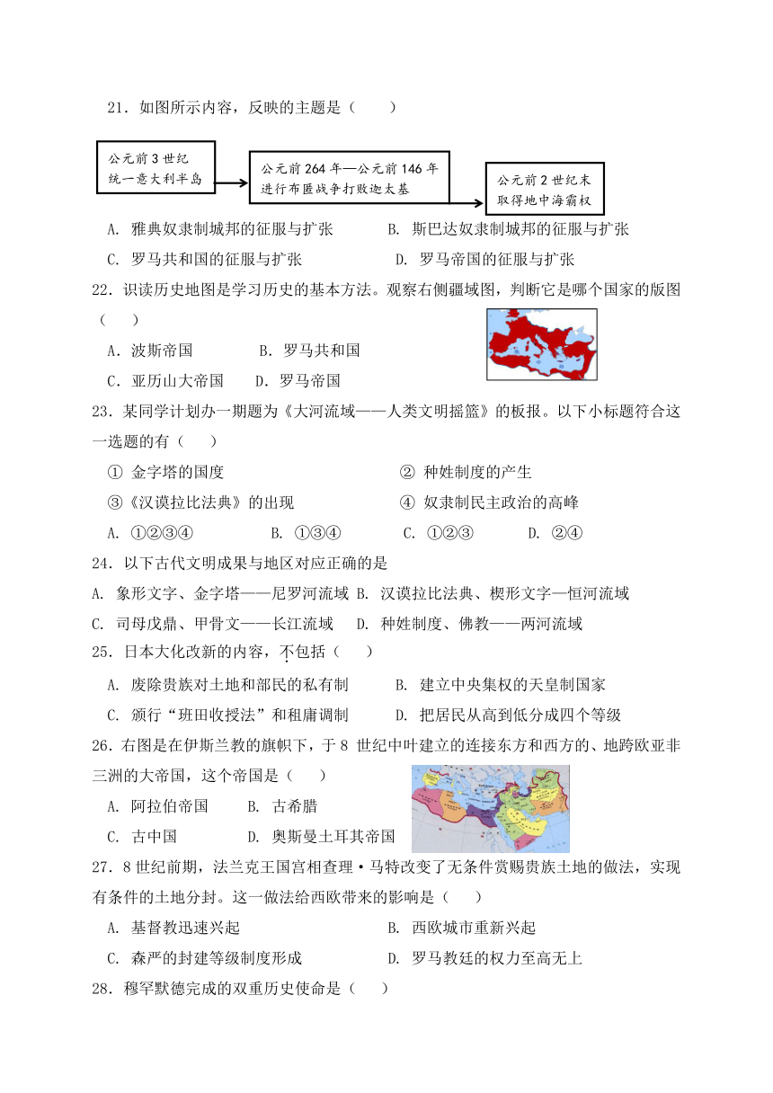 北京市丰台区长辛店第一中学2017-2018学年八年级下学期期中考试历史试题（Word版，含答案）