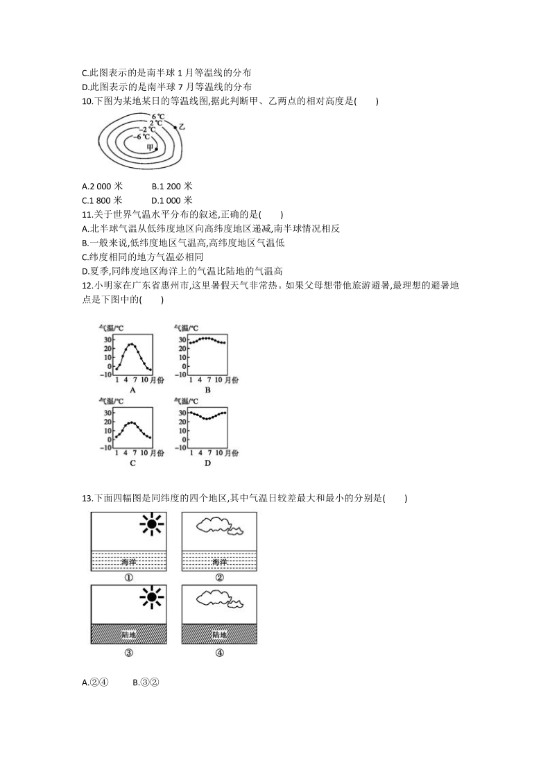 人教版七年级上册地理3.2气温的变化与分布 知识点+练习（含答案）