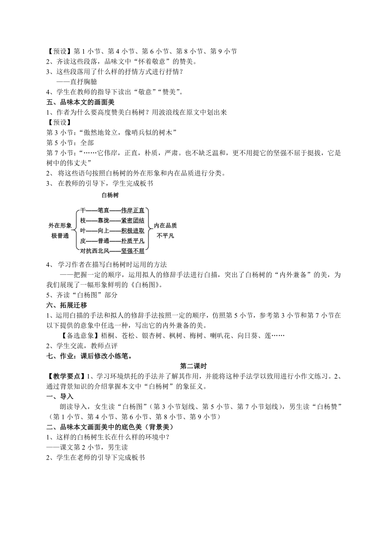 15.白杨礼赞 教案